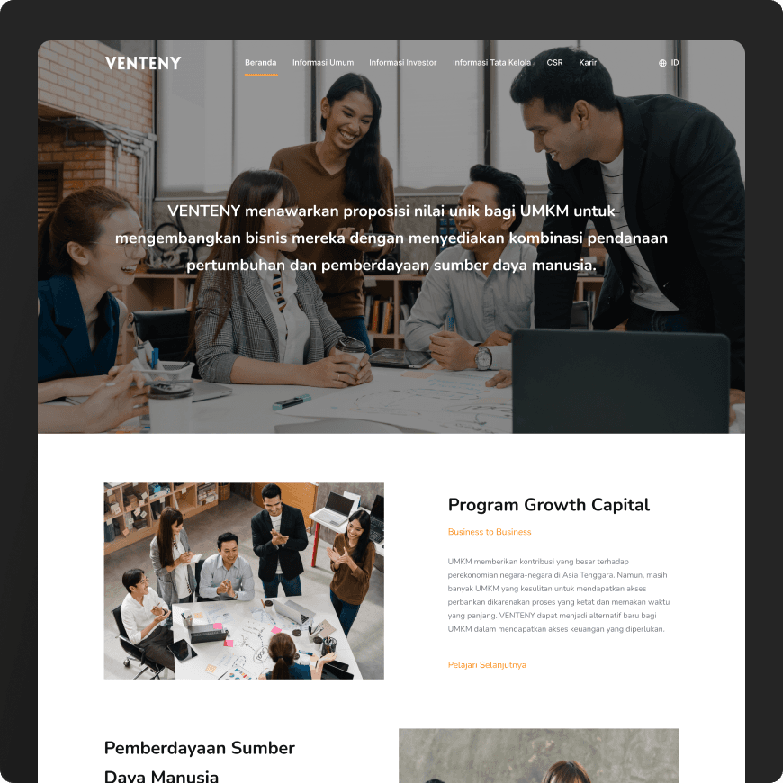 Venteny Landing Page